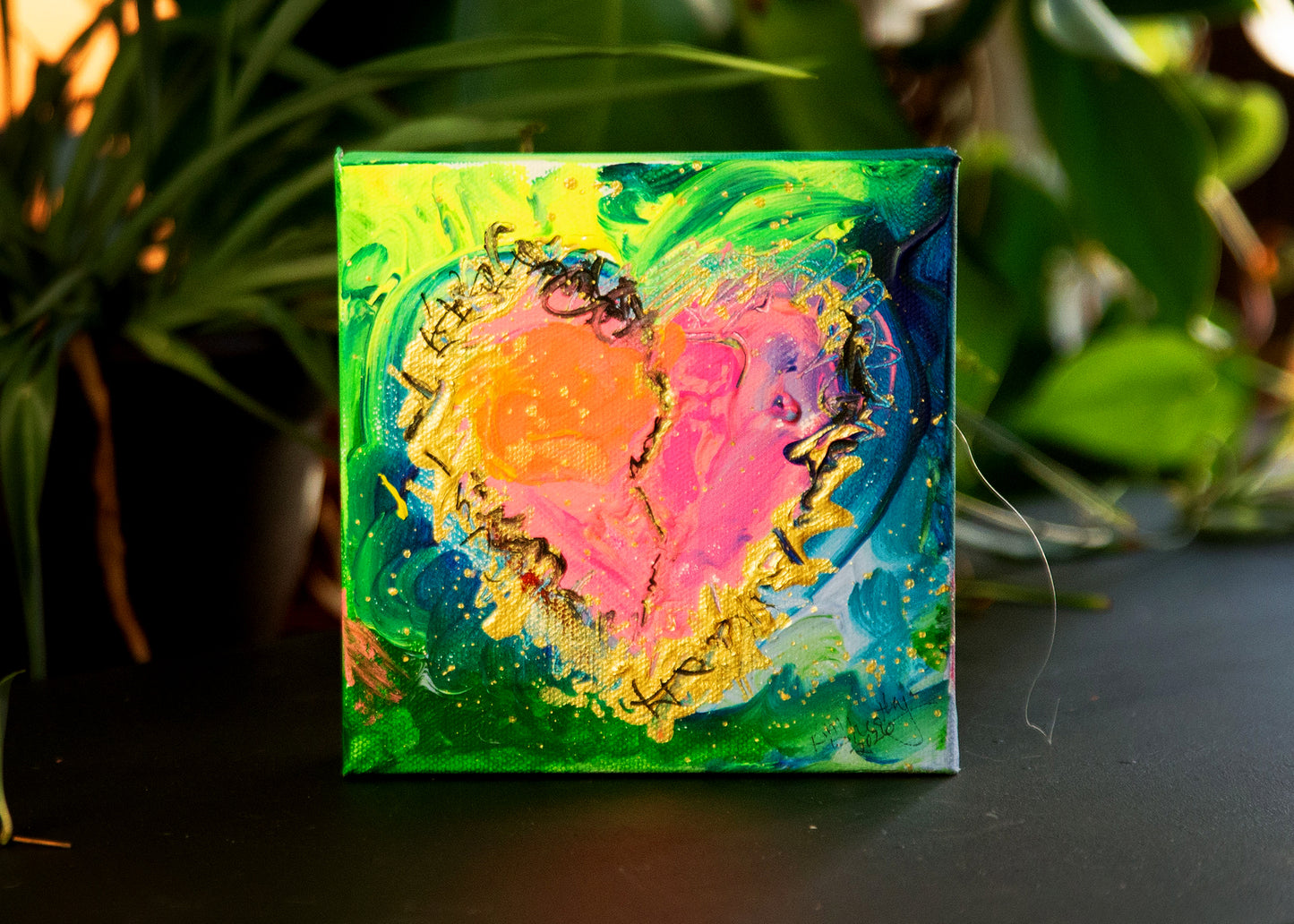 Brokenhearted Heart painting 6x6 #3