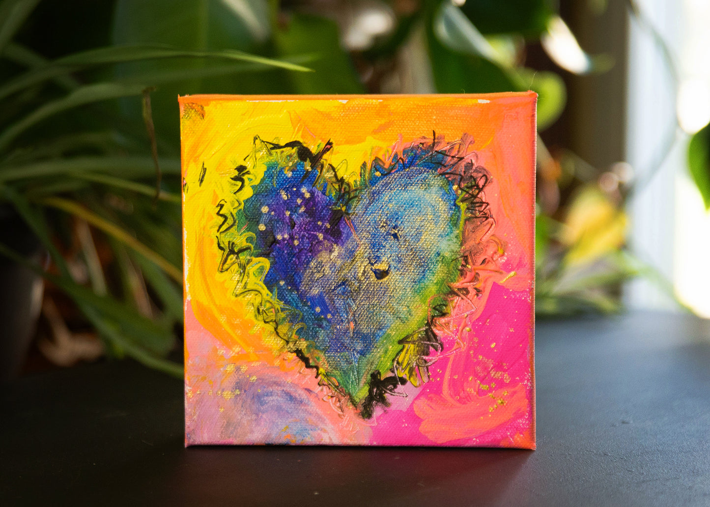 Brokenhearted Heart painting 6x6 #2