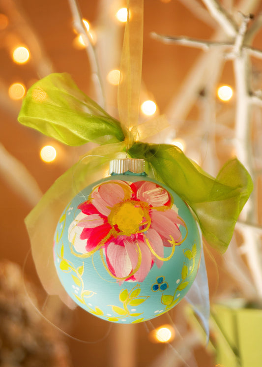 Bright Floral  Bauble/Ornament #3