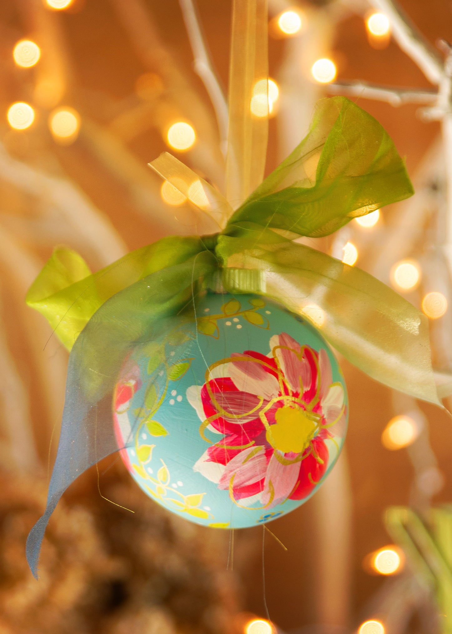 Bright Floral  Bauble/Ornament #3