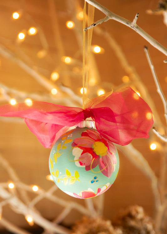Bright Floral Bauble Ornament #1