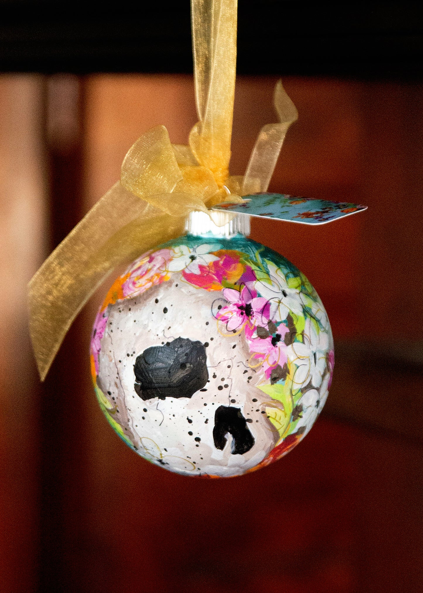 Skull in Flowers Bauble/Ornament