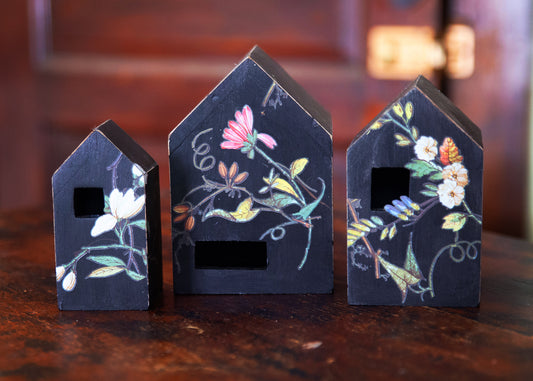 Stacking Houses Black (set of 3)