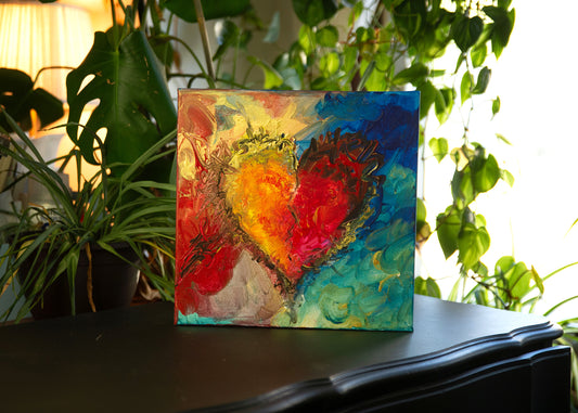 12x12 Brokenhearted Heart Painting #3