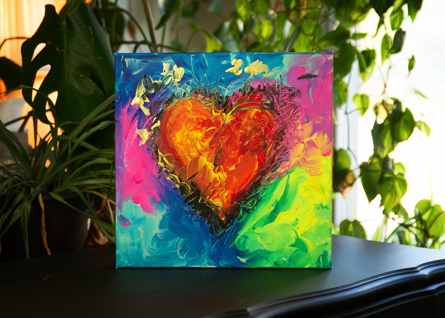 12x12 Brokenhearted Heart Painting #2