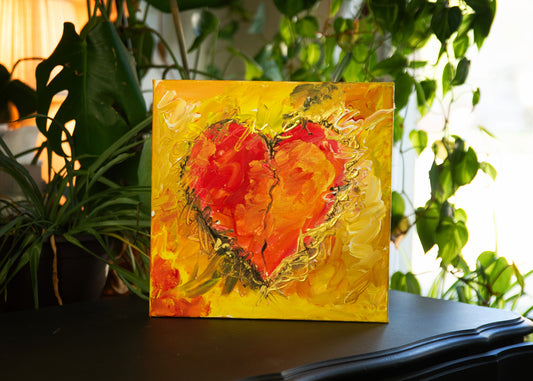 12x12 Brokenhearted Heart Painting #1