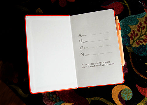 Orange Notebook with birds
