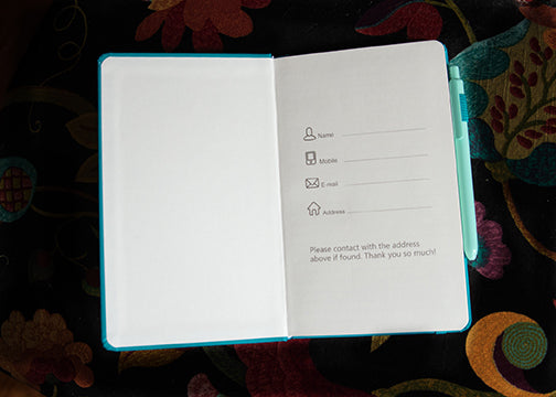 Blue Notebook with Flowers and Butterflies