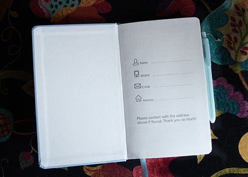 Light blue Notebook with Handpainted Daisy