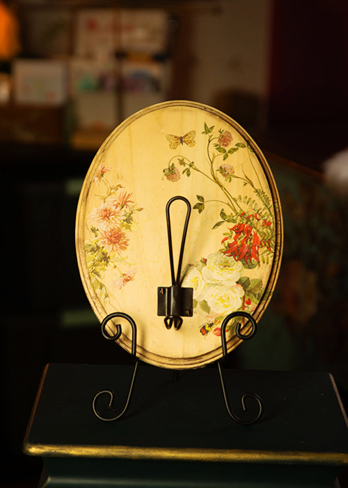 Wood Oval Flowers with Hook