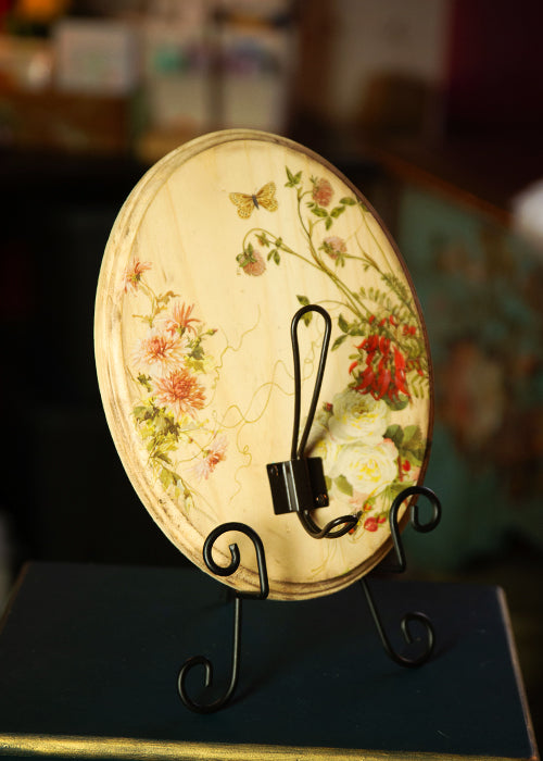 Wood Oval Flowers with Hook