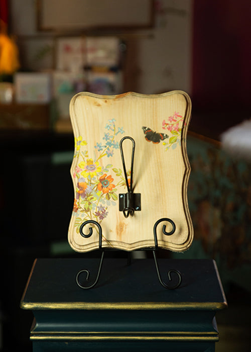 Vintage floral with hook and butterfly